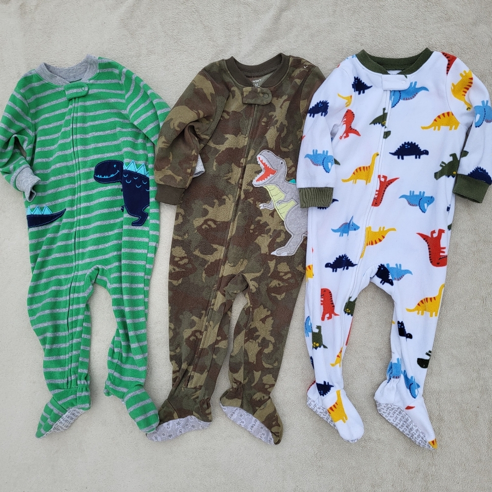 Trio of Dino Fleece Sleepers